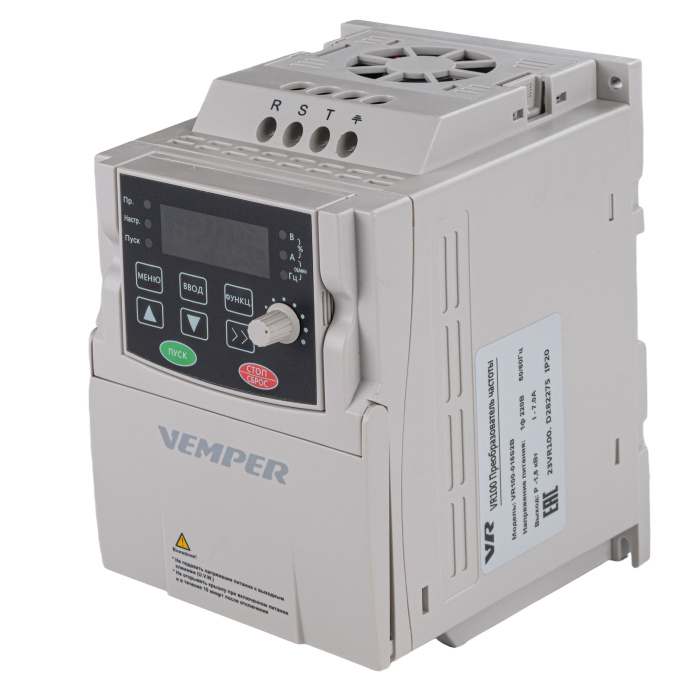 Частотный преобразователь  1,5 кВт VR100-015S2B (220В) VEMPER